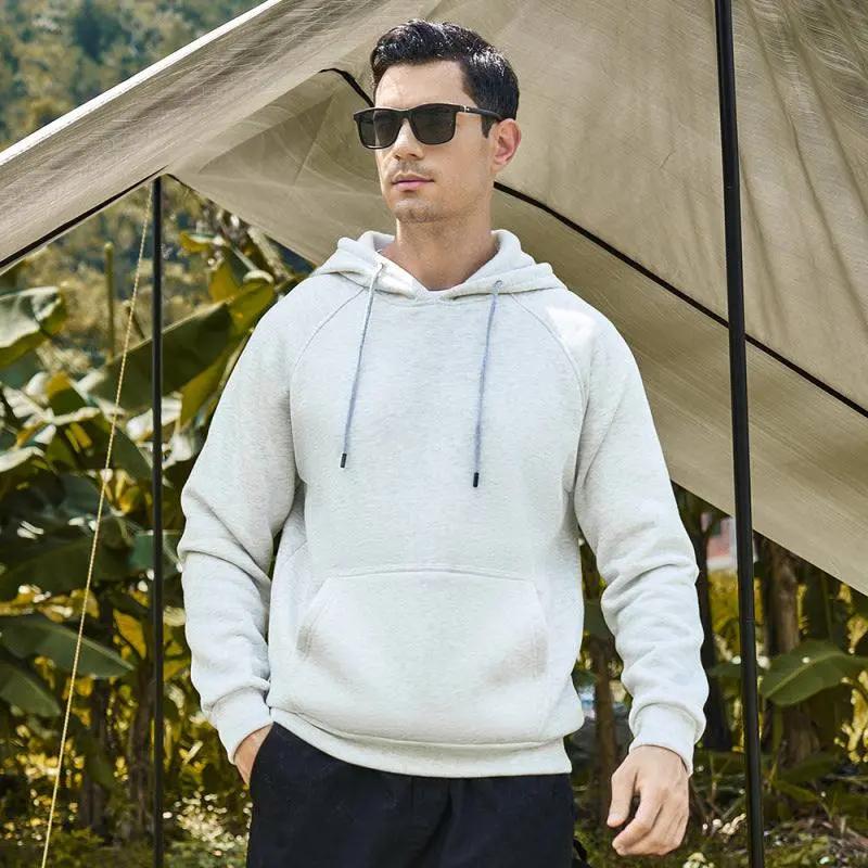 Ultimate Comfort Men's Hooded Sweatshirt - Stylish Solid Color Casual Wear for All Seasons - MENLL